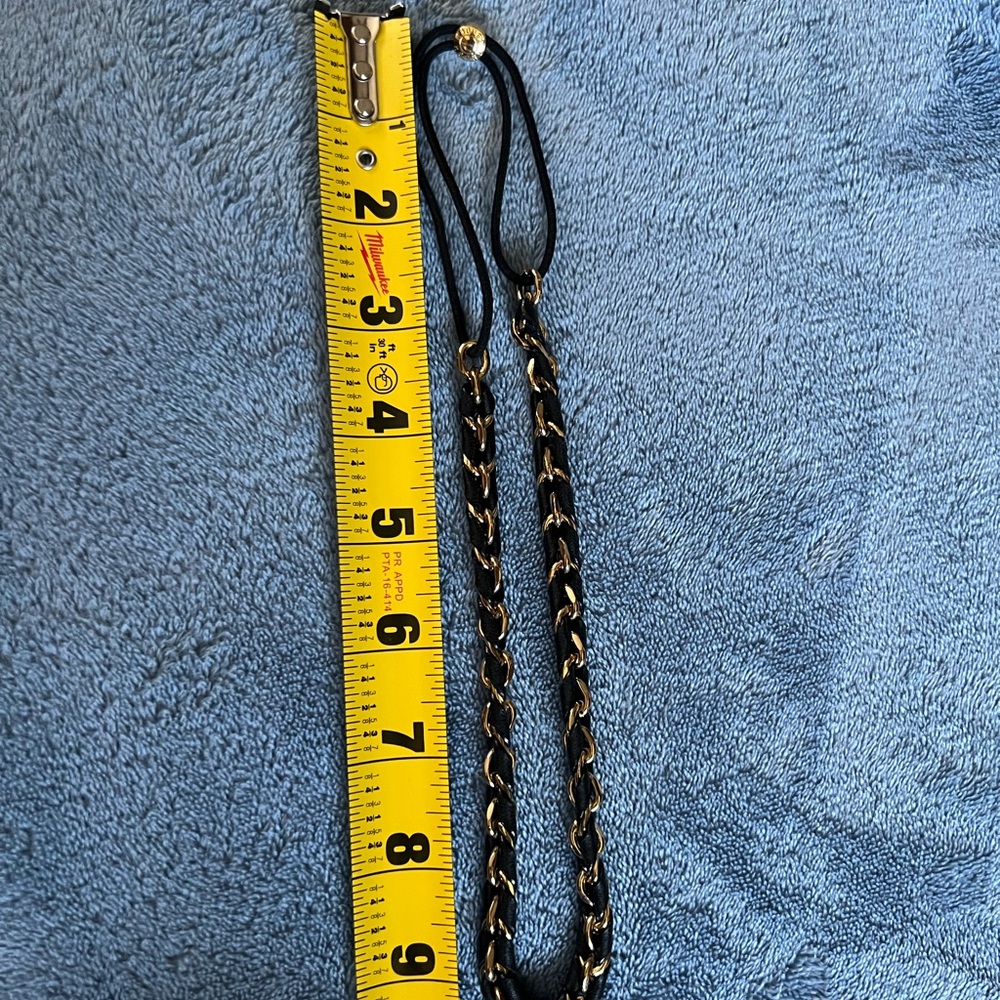 Henri Bendel Black Leather Gold Headband - Picture 6 of 7